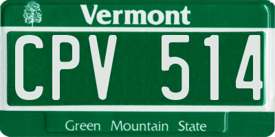 VT license plate CPV514