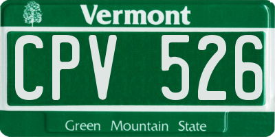 VT license plate CPV526