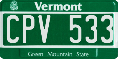 VT license plate CPV533