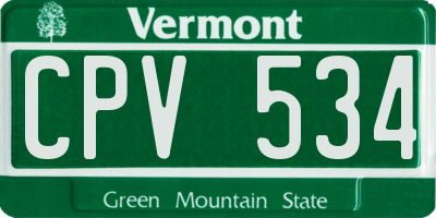 VT license plate CPV534