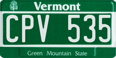 VT license plate CPV535