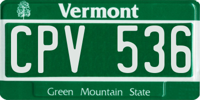 VT license plate CPV536