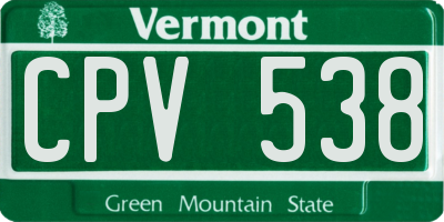 VT license plate CPV538