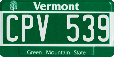 VT license plate CPV539