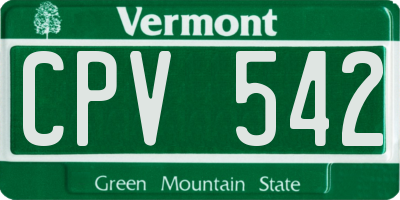 VT license plate CPV542