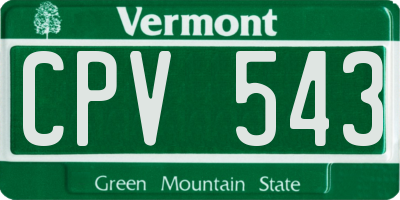 VT license plate CPV543