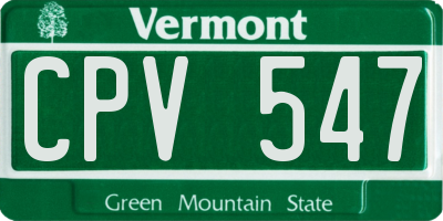 VT license plate CPV547