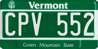 VT license plate CPV552