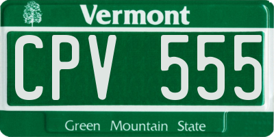 VT license plate CPV555