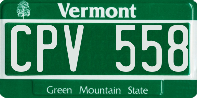 VT license plate CPV558