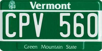 VT license plate CPV560