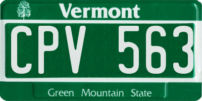 VT license plate CPV563