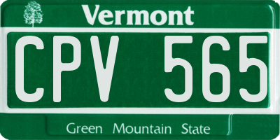 VT license plate CPV565