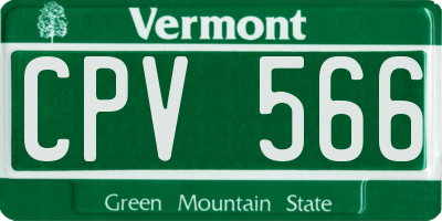 VT license plate CPV566