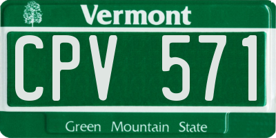 VT license plate CPV571