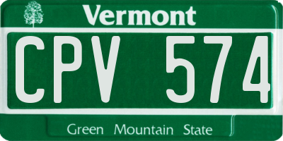 VT license plate CPV574