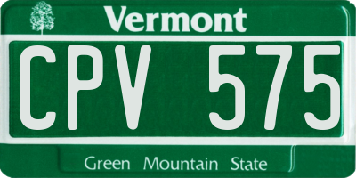 VT license plate CPV575