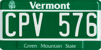 VT license plate CPV576