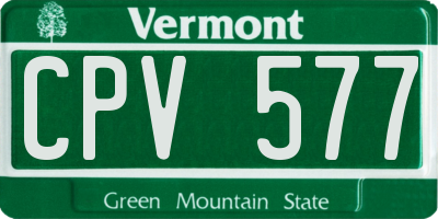 VT license plate CPV577