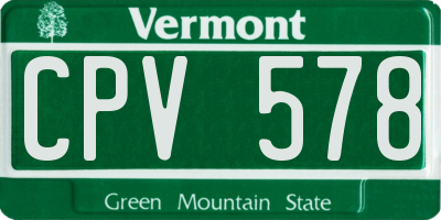 VT license plate CPV578