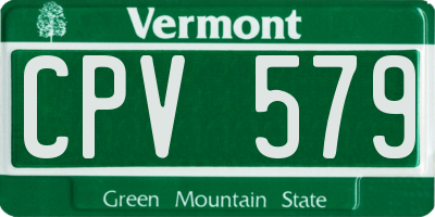 VT license plate CPV579