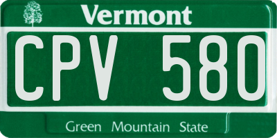 VT license plate CPV580