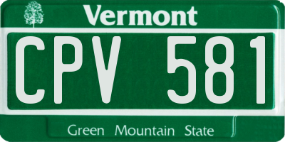 VT license plate CPV581