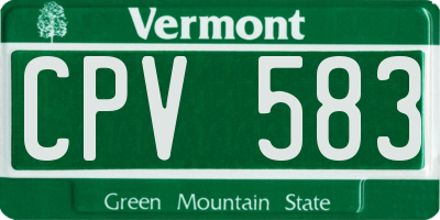 VT license plate CPV583