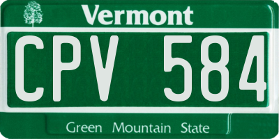 VT license plate CPV584