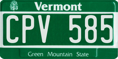 VT license plate CPV585