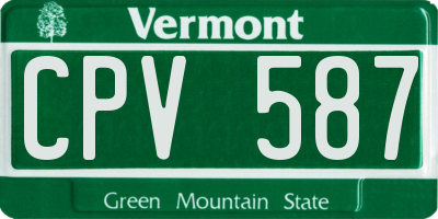 VT license plate CPV587