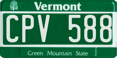 VT license plate CPV588