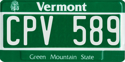 VT license plate CPV589