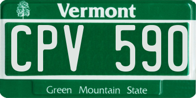 VT license plate CPV590