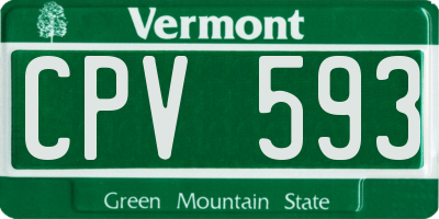 VT license plate CPV593