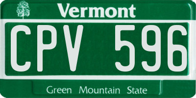 VT license plate CPV596
