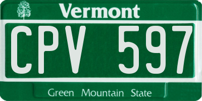 VT license plate CPV597