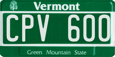 VT license plate CPV600