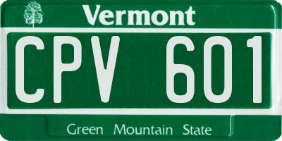 VT license plate CPV601