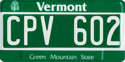 VT license plate CPV602