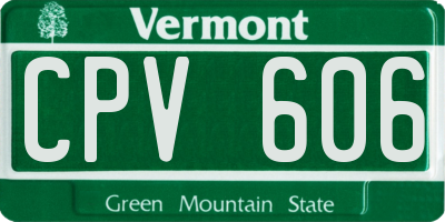 VT license plate CPV606