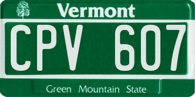 VT license plate CPV607