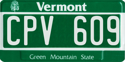 VT license plate CPV609