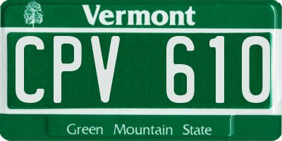 VT license plate CPV610