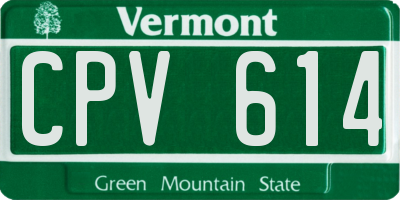 VT license plate CPV614