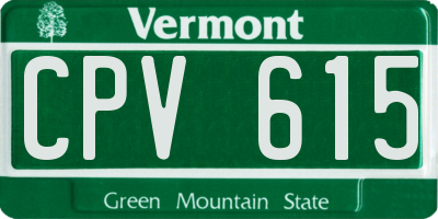 VT license plate CPV615