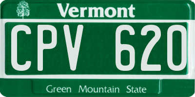 VT license plate CPV620