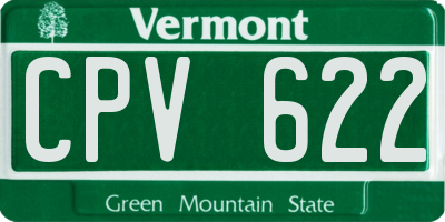VT license plate CPV622