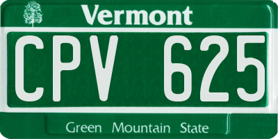 VT license plate CPV625