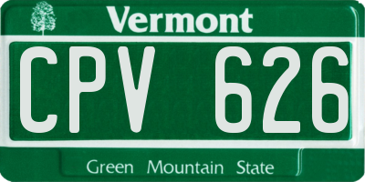 VT license plate CPV626